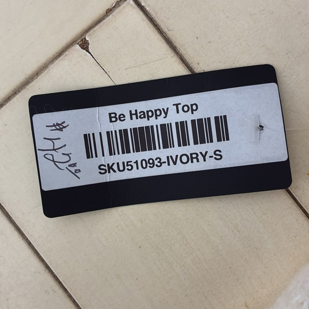 Women's white short sleeve Sweater with Multicolor 'Be Happy' Design - Picture 4 of 7